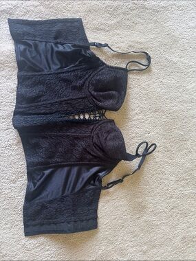 Dior Black Lace Longline Bustier Bra